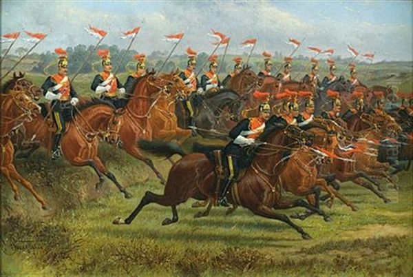 Cavalry Charge Oil Painting by John Sturgess