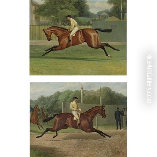 Galloping To The Paddock (+ In The Paddock; Pair) Oil Painting by John Sturgess