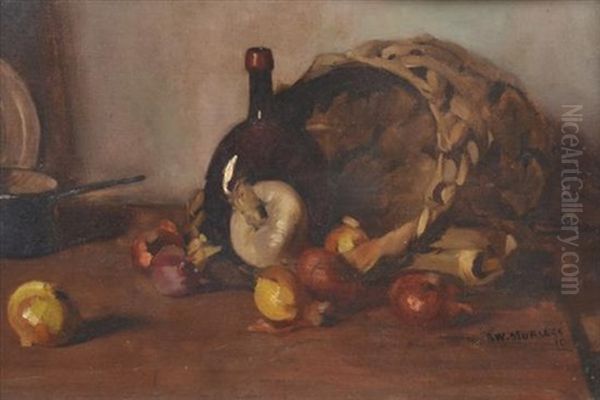 Still Life With Onions Oil Painting by Reginald Ward Sturgess