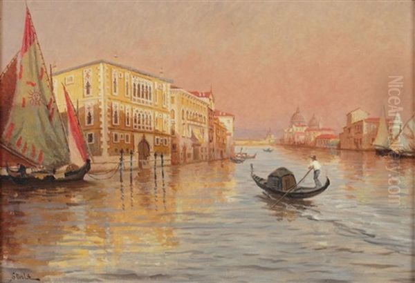 Grand Canal A Venise Oil Painting by Michel Sturla