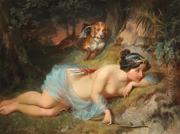 Diana, Goddess Of Hunting Oil Painting by Friedrich Sturm