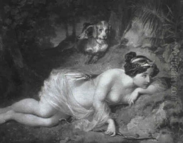 Diana Mit Ihren Hunden Oil Painting by Friedrich Sturm