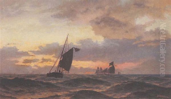 Marine Oil Painting by Friedrich Ludwig Christian Sturm