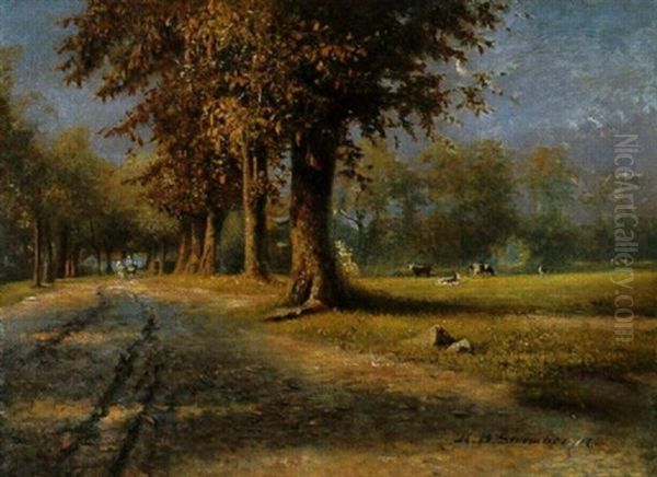 Alte Allee Bei Danzig In Der Herbstabendsonne Oil Painting by Bernhard Maximilian Sturmhoefel