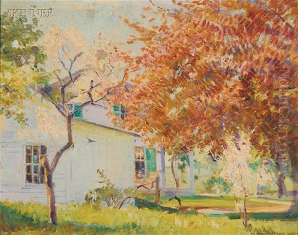 The Side Yard, Late Afternoon Oil Painting by Helen Sturtevant