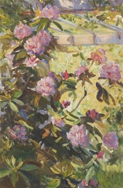 Rhododendron Oil Painting by Helen Sturtevant