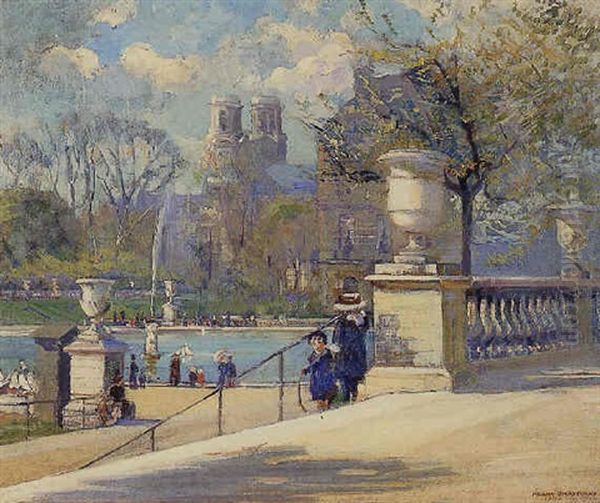 Children In The Luxembourg Gardens, Paris by Helen Sturtevant