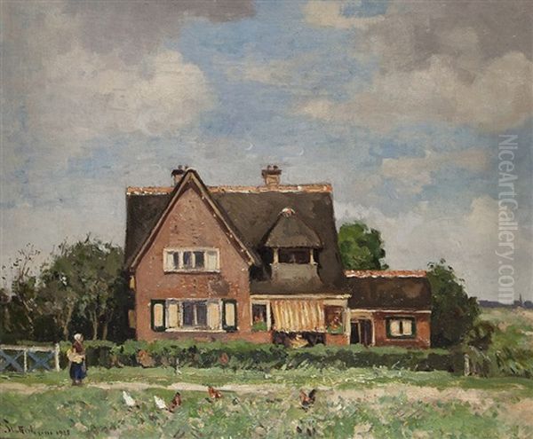 Villa Oil Painting by Louis Stutterheim