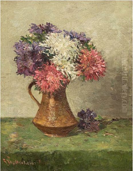 Blumenstillleben Oil Painting by Louis Stutterheim