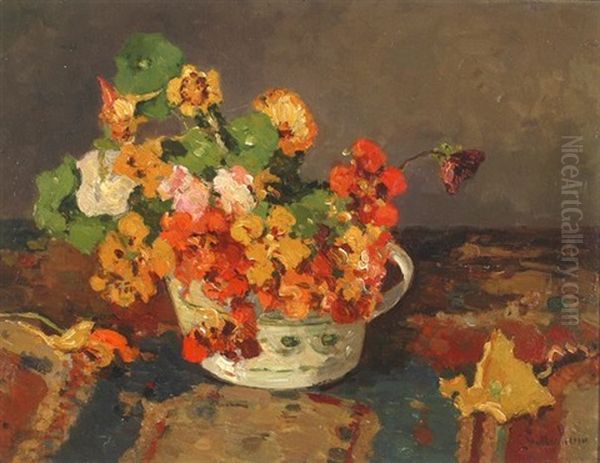 Still Life Of Flowers Oil Painting by Louis Stutterheim