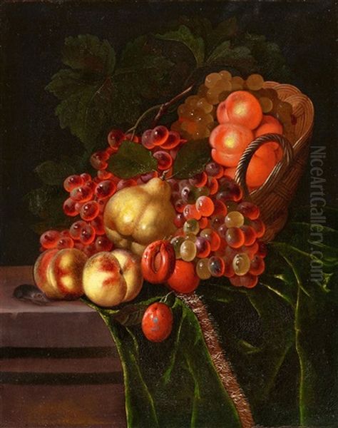 Still Life With Fruit And A Mouse Oil Painting by Ernst Stuven