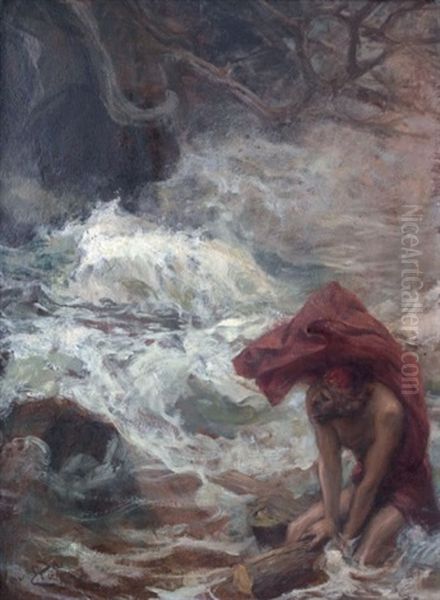 Ulysse Echappe A Charybde Oil Painting by Jan Styka