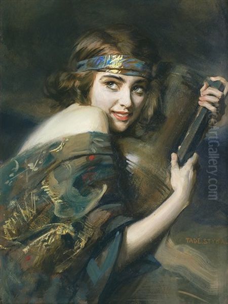 Girl With Amphora Oil Painting by Tadeusz Styka