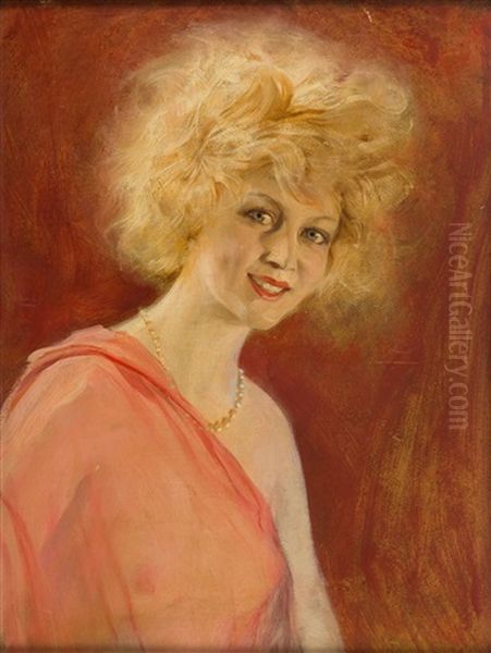 Blonde Woman Oil Painting by Tadeusz Styka