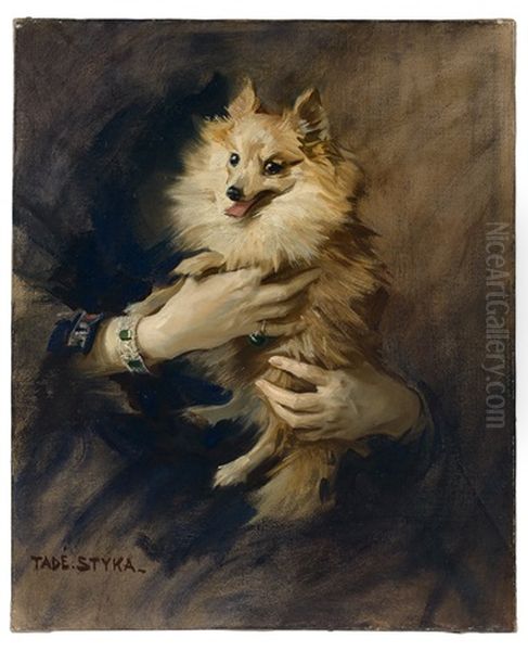 Portrait De Fifi Ii, Chienne De Mrs Kingsley Macomber Oil Painting by Tadeusz Styka