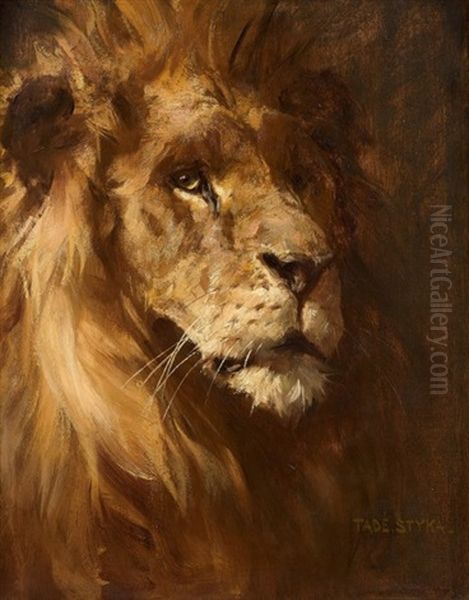 Tete De Lion Oil Painting by Tadeusz Styka