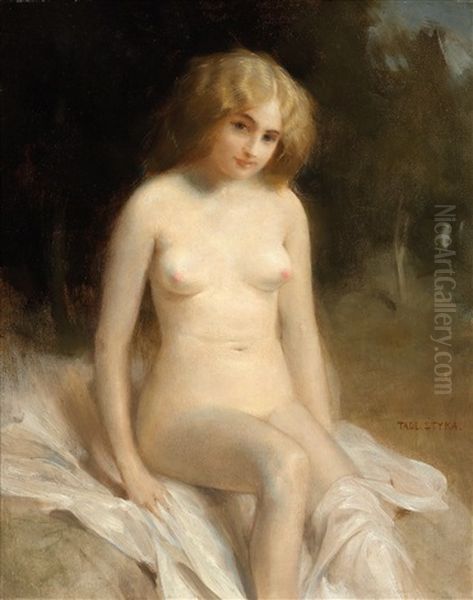 Bather Oil Painting by Tadeusz Styka