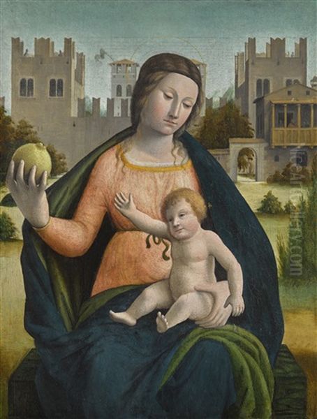 Madonna And Child Oil Painting by Bartolomeo (il Bramantino) Suardi