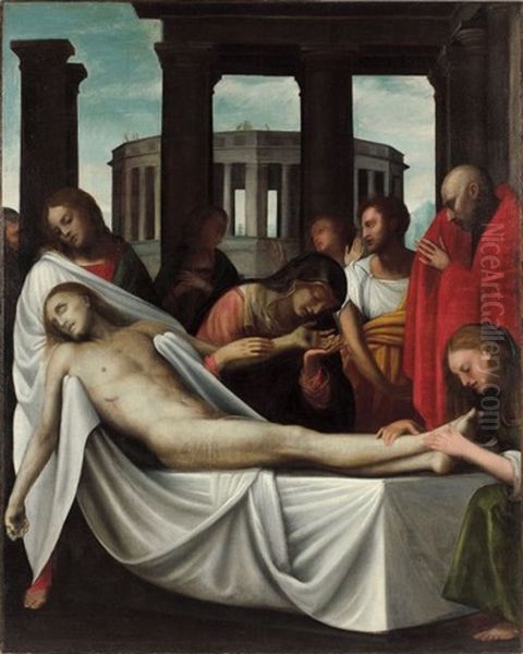 Pieta Oil Painting by Bartolomeo (il Bramantino) Suardi