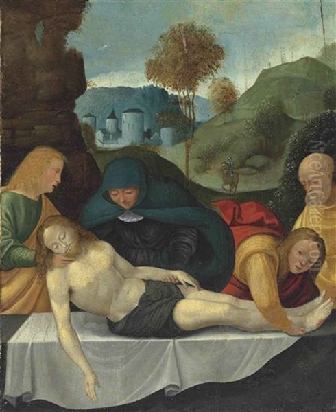 The Lamentation Oil Painting by Bartolomeo (il Bramantino) Suardi