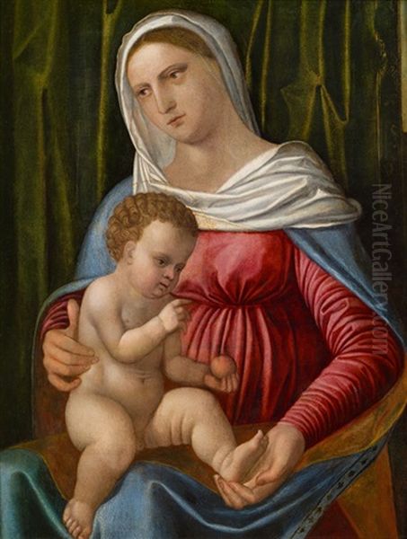 Madonna Mit Kind Oil Painting by Bartolomeo (il Bramantino) Suardi