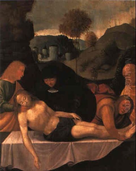 The Lamentation Oil Painting by Bartolomeo (il Bramantino) Suardi