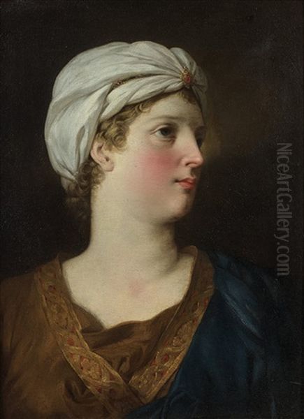 Femme Au Turban Oil Painting by Pierre Hubert Subleyras