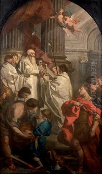 La Messe De Saint Basile Oil Painting by Pierre Hubert Subleyras