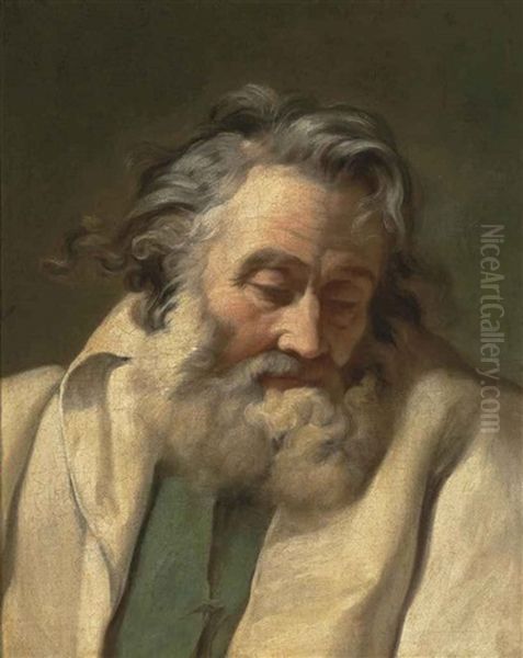 A Bearded Man Oil Painting by Pierre Hubert Subleyras