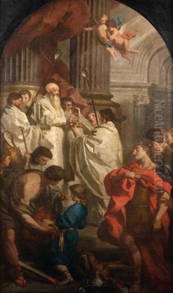 La Messe De Saint Basile Oil Painting by Pierre Hubert Subleyras