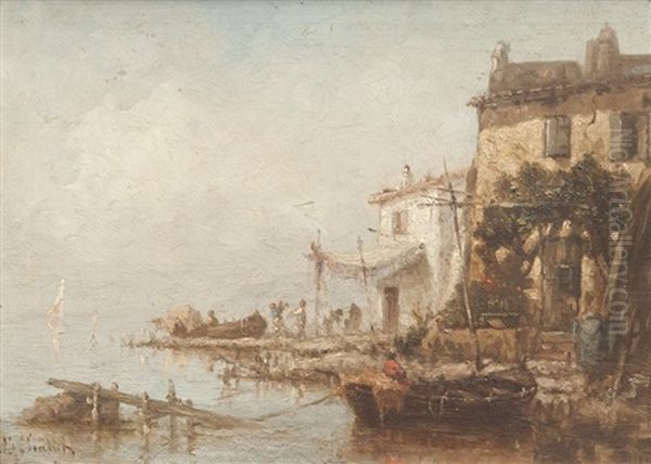 Vue Des Martigues Oil Painting by Joseph Francois Suchet