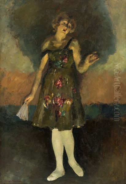 The Dancer, A Portrait Of The Artist`s Wife, Olga Glebova-sudeikina Oil Painting by Sergei Yur'Evich Sudeikin