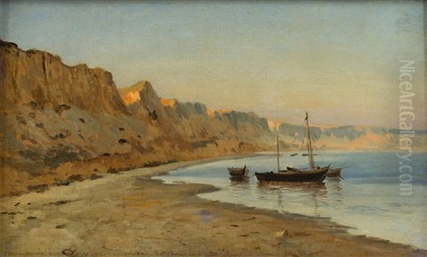 Evening Sun Over The Bay Oil Painting by Rufin Gavrilovich Sudkovsky