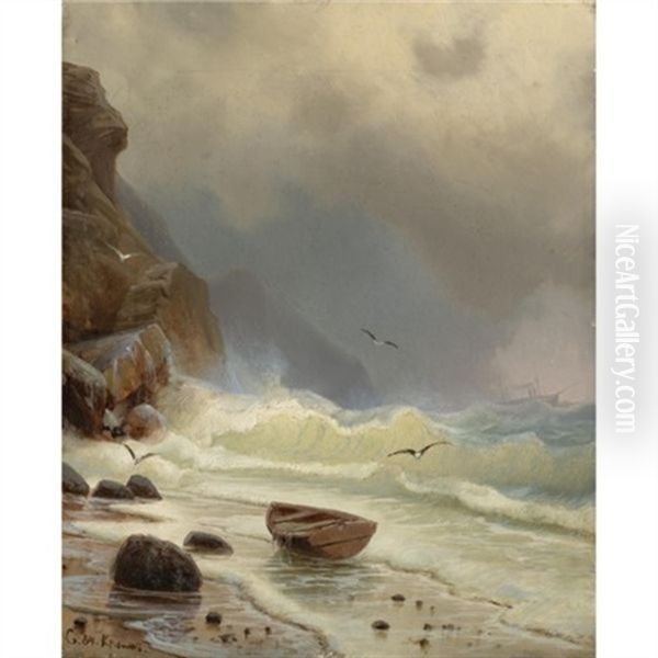 Stormy Day Oil Painting by Rufin Gavrilovich Sudkovsky