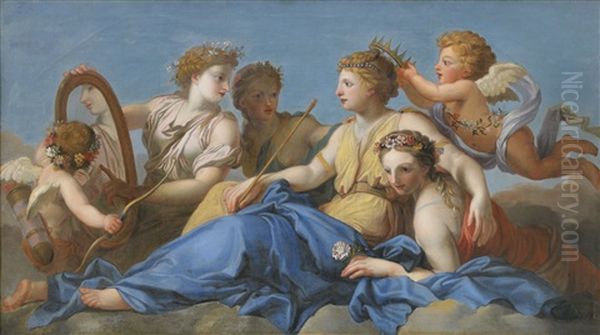 Floras Kroning Oil Painting by Eustache Le Sueur