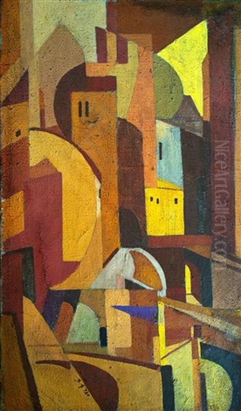 Towers From San Gimignano Oil Painting by Andor Sugar