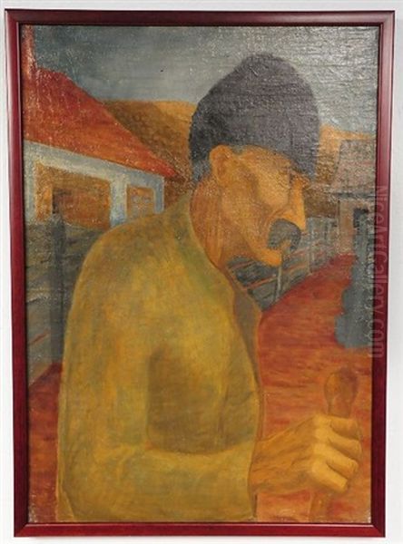 Peasant With Cane Oil Painting by Andor Sugar