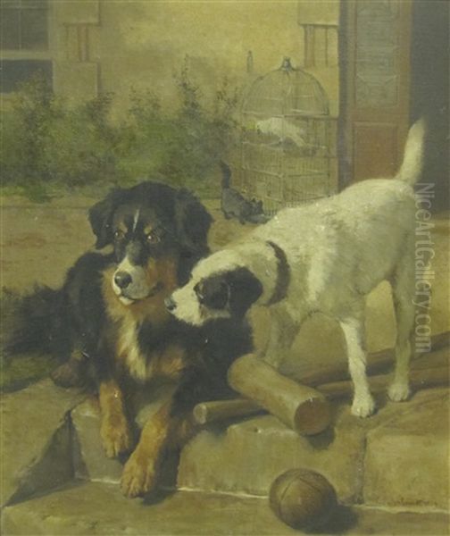 Best Of Friends Oil Painting by Carl Suhrlandt