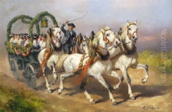 Leonhardiwagen Oil Painting by Carl Suhrlandt