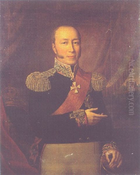 Portrait Of Friedrich Franz I, Grand Duke Of Mecklenburg-schwerin Oil Painting by Rudolph Friedrich Suhrlandt