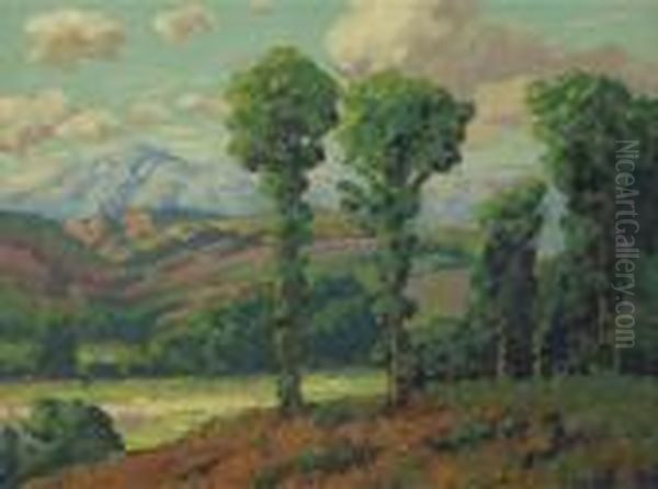 Landscape With Trees And Rolling Hills Oil Painting by Maurice Braun