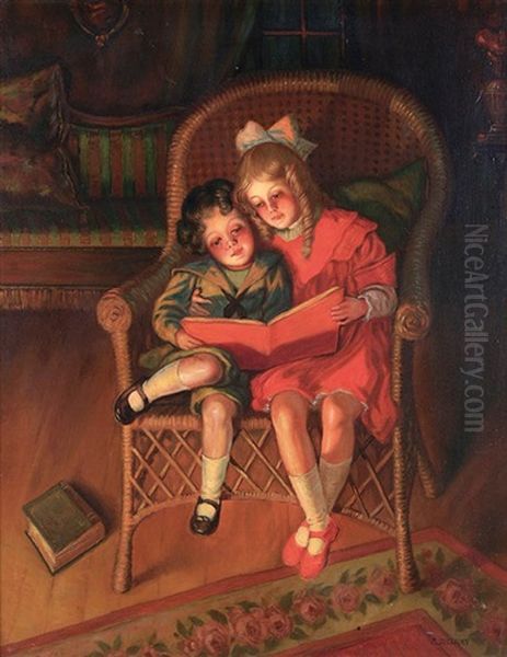 Fireside Storytime Oil Painting by Patrick Sullivan