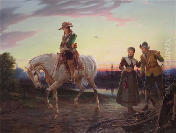 On The Way To Battle Possibly William Of Orange Oil Painting by William Holmes Sullivan