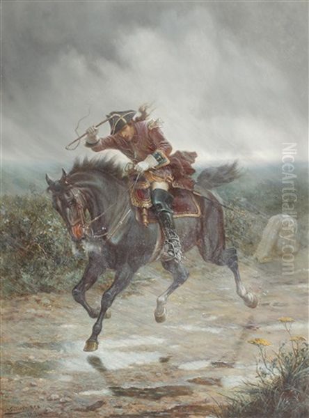 In The Wind And The Rain; A Doubtful Path (pair) Oil Painting by William Holmes Sullivan