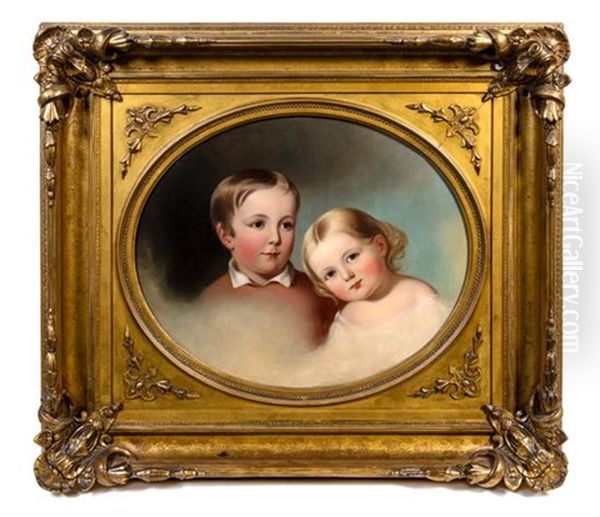 Two Children Of Louis Godev Oil Painting by Jane Cooper Sully