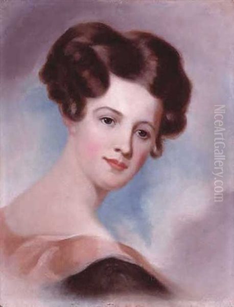 Portrait Of A Woman (after Thomas Sully) Oil Painting by Jane Cooper Sully