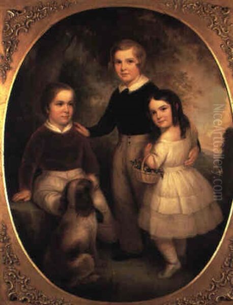 Three Children Oil Painting by Jane Cooper Sully