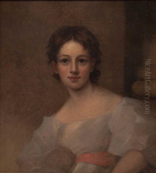 Portrait Of Miss Marie Louise Parker Oil Painting by Thomas Sully