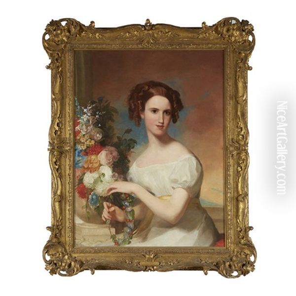 Portrait Of Miss Kirkman Of Nashville, Tn, 1826 Oil Painting by Thomas Sully