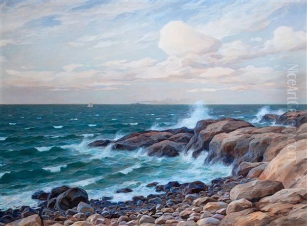 Coastal Landscape Oil Painting by Thure Sundell